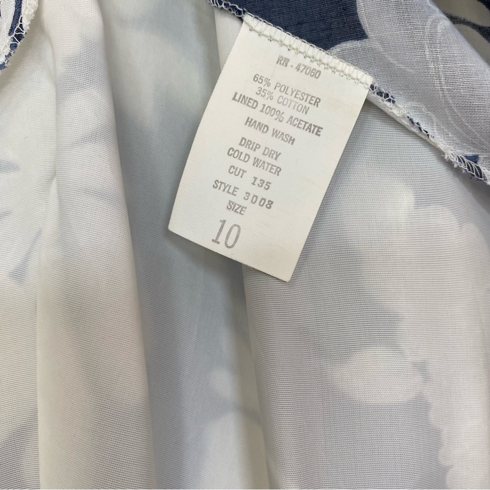 Vintage 70’s Blue And White Prairie Cottage Core Maxi Dress Women’s 10 Ruffle - Picture 10 of 16